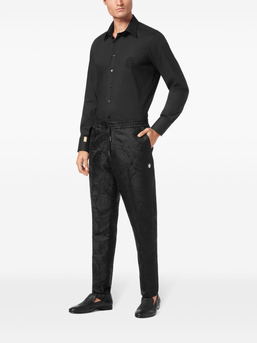 Billionaire jacquard trousers - Zwart