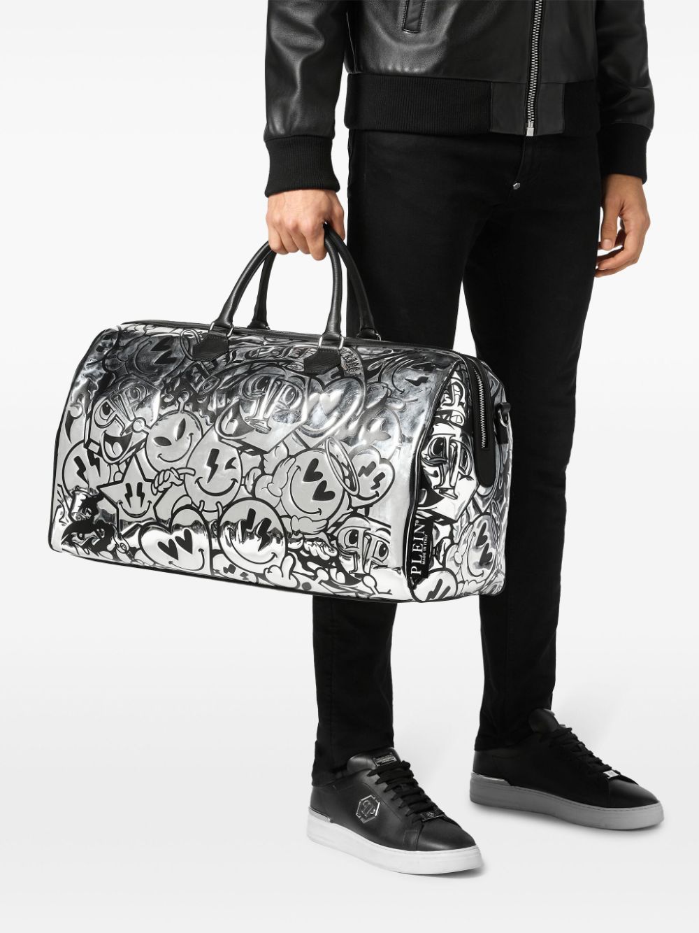 Philipp Plein Grote Smile duffeltas - Grijs