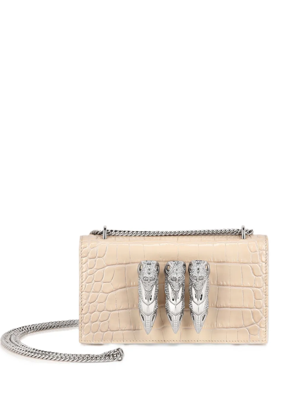 Philipp Plein Borsa mini in pelle con stampa Croco - Blu