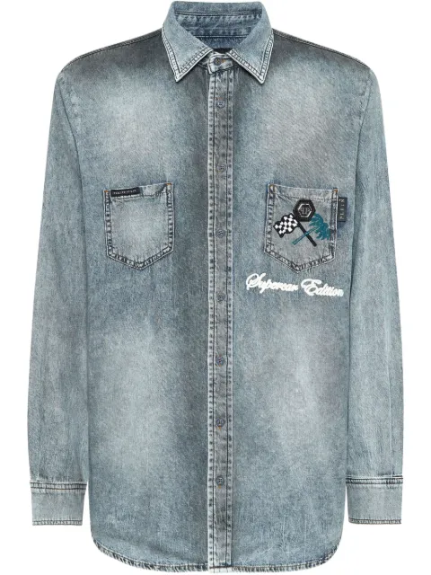 Philipp Plein Cars Racing denim shirt
