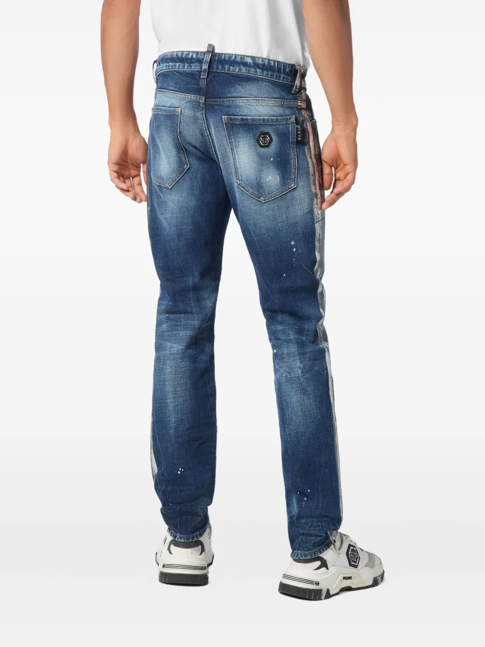 Philipp Plein Paisley Bandana straight jeans Blauw