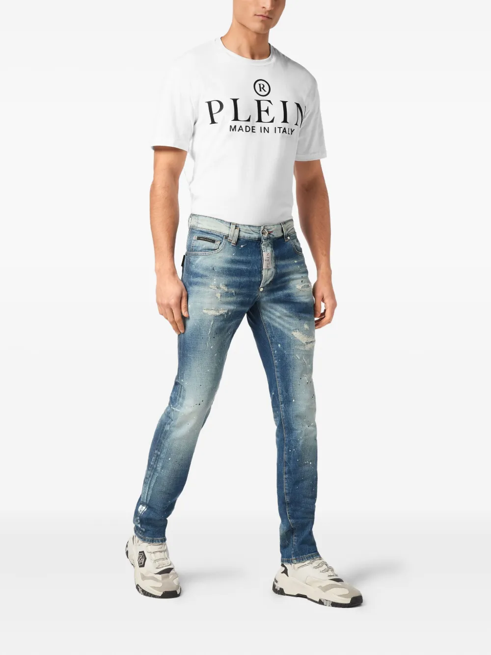 Philipp Plein Paisley Bandana jeans - Blauw