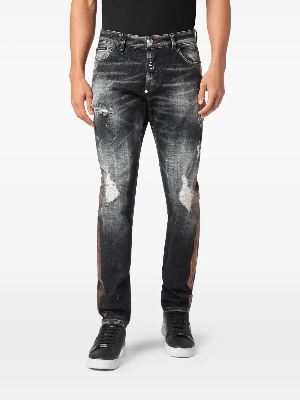 Philipp Plein distressed jeans Grijs