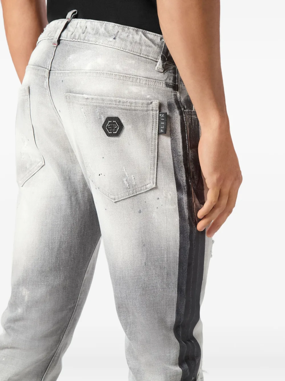 Philipp Plein Paisley Bandana straight jeans Grijs