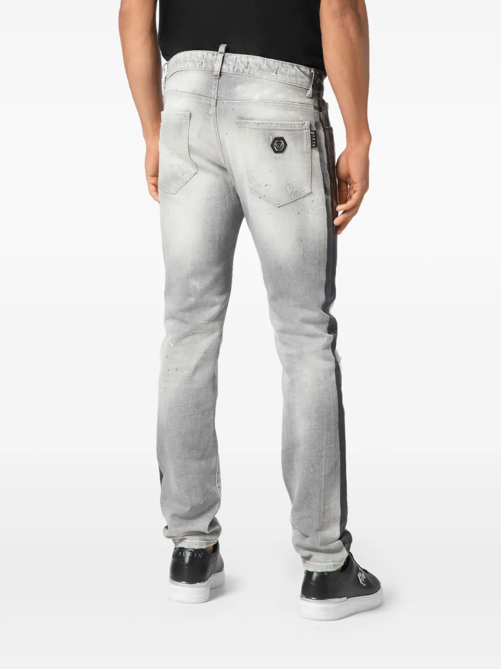 Philipp Plein Paisley Bandana straight jeans Grijs