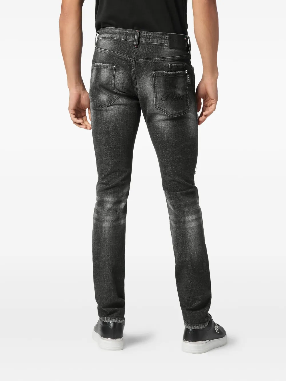 Philipp Plein Gerafelde jeans Zwart