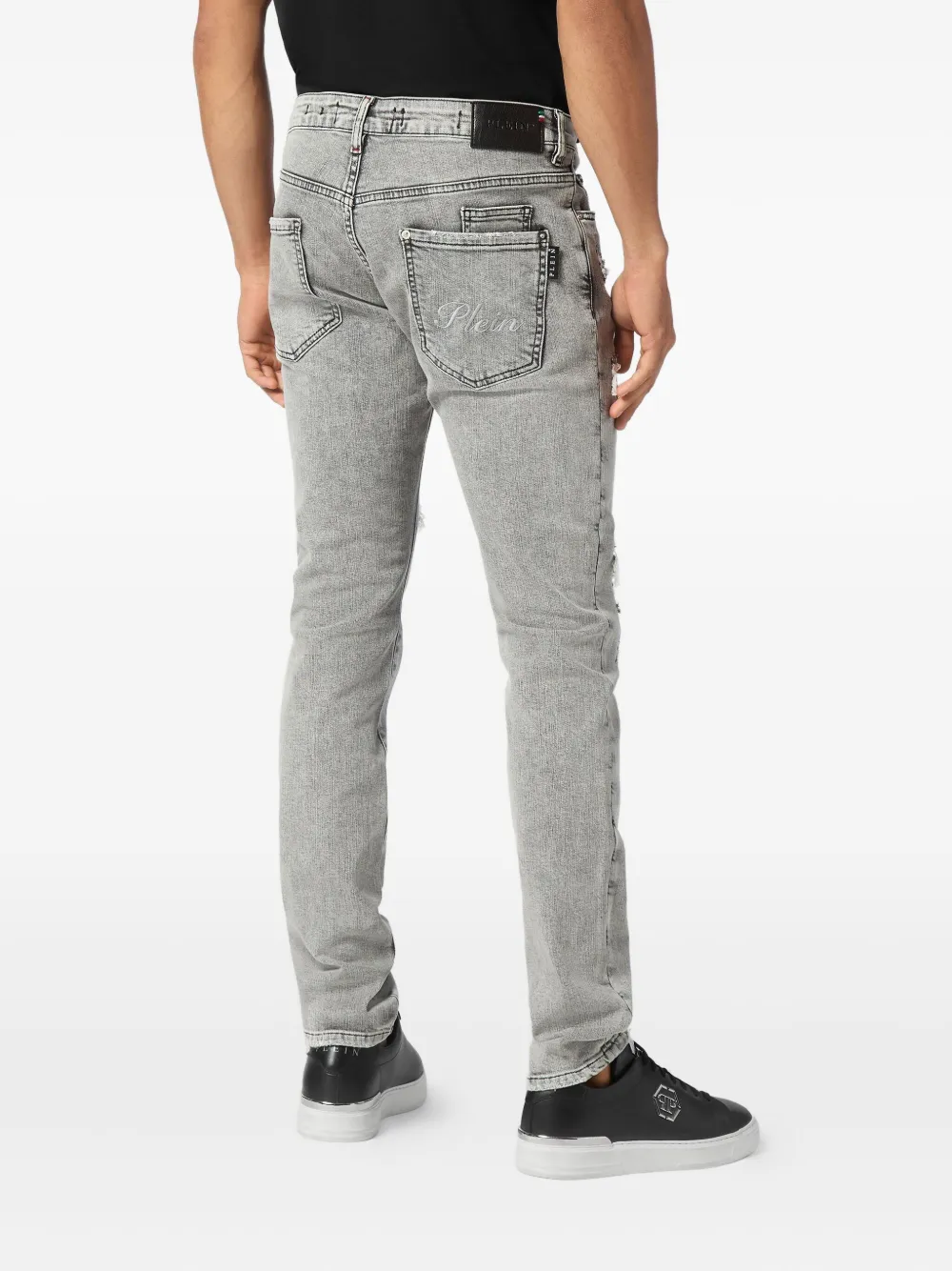 Philipp Plein Gerafelde jeans Grijs