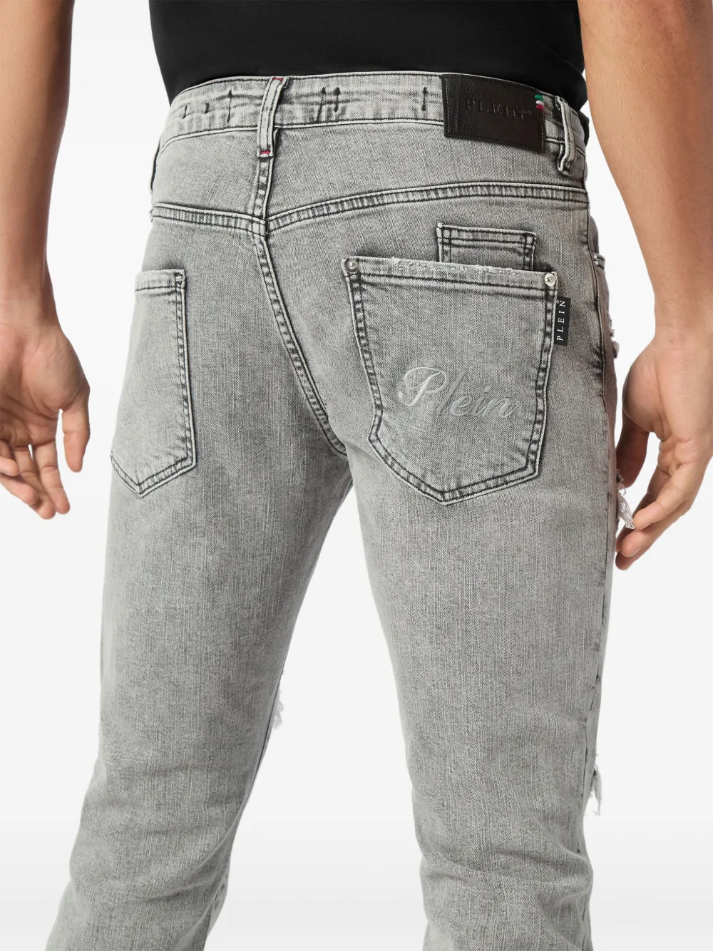 Philipp Plein Gerafelde jeans Grijs