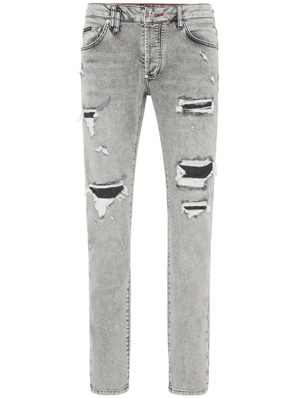 distressed-effect jeans