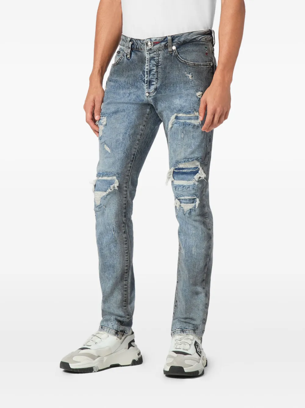 Philipp Plein distressed-effect jeans - Blauw