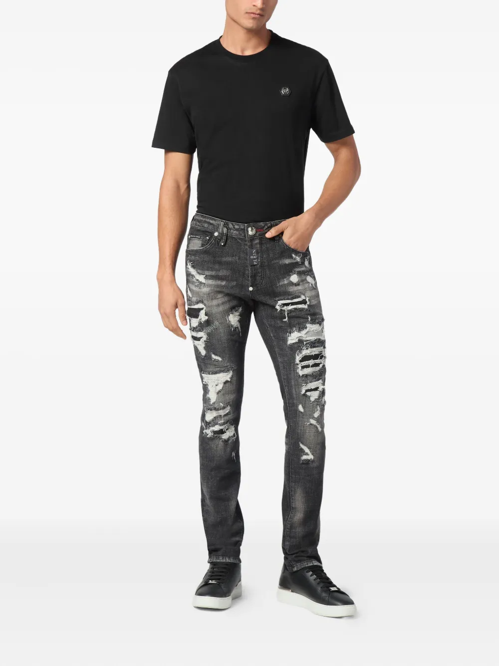 Philipp Plein distressed-effect jeans - Zwart