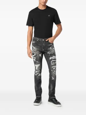 PHILIPP PLEIN スカル ダメージ加工 デニム パンツW34 PHILIPP PLEIN スカル ダメージ加工 デニム パンツW34 - メルカリ
