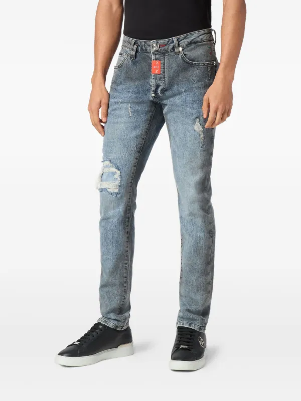 Philipp Plein ダメージ ジーンズ | ブルー | FARFETCH JP