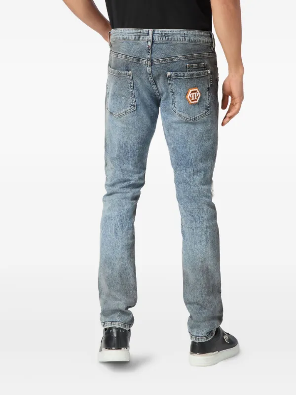 Philipp Plein ダメージ ジーンズ | ブルー | FARFETCH JP