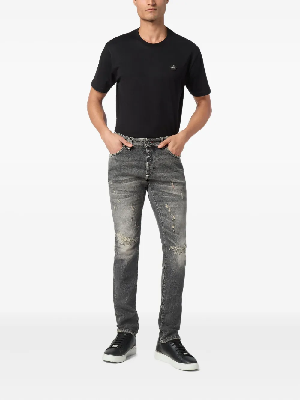 Philipp Plein Super straight-cut jeans - Zwart