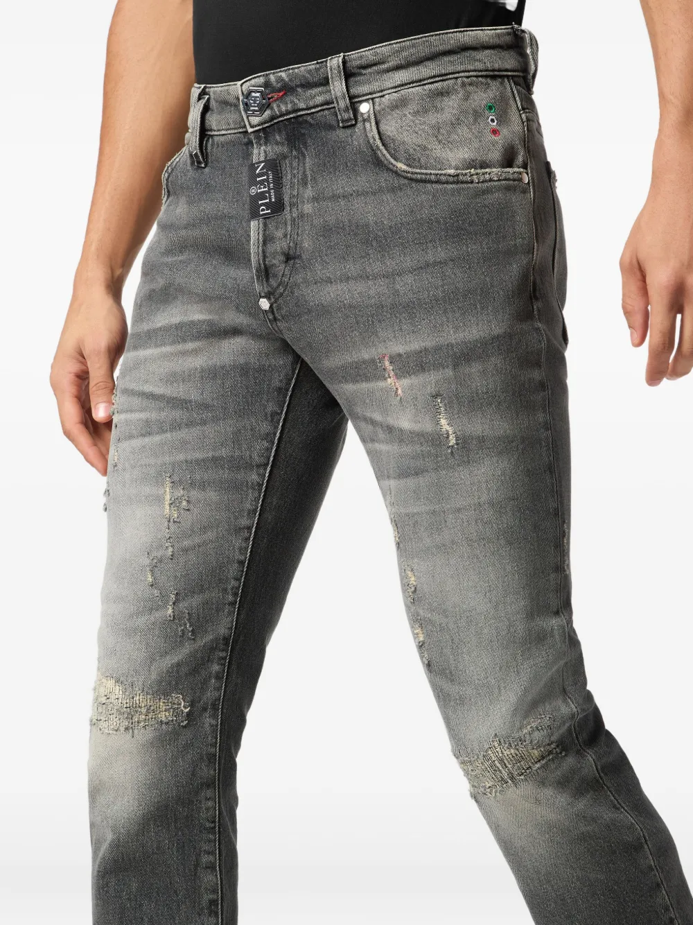 Philipp Plein Super straight jeans Zwart