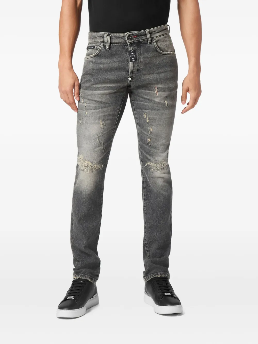Philipp Plein Super straight jeans Zwart