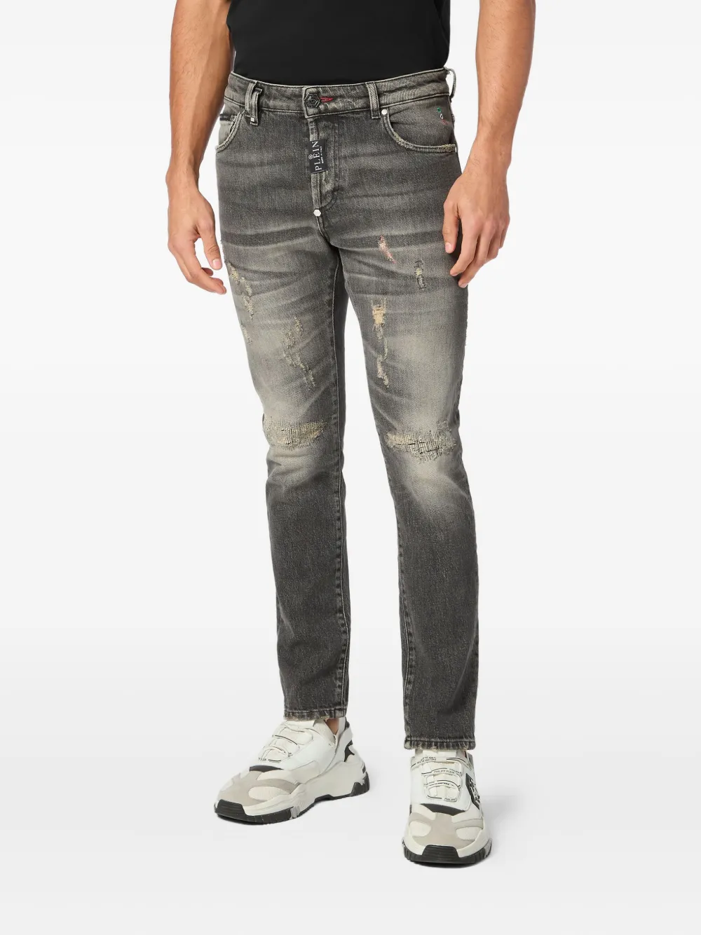 Philipp Plein distressed skinny jeans Grijs