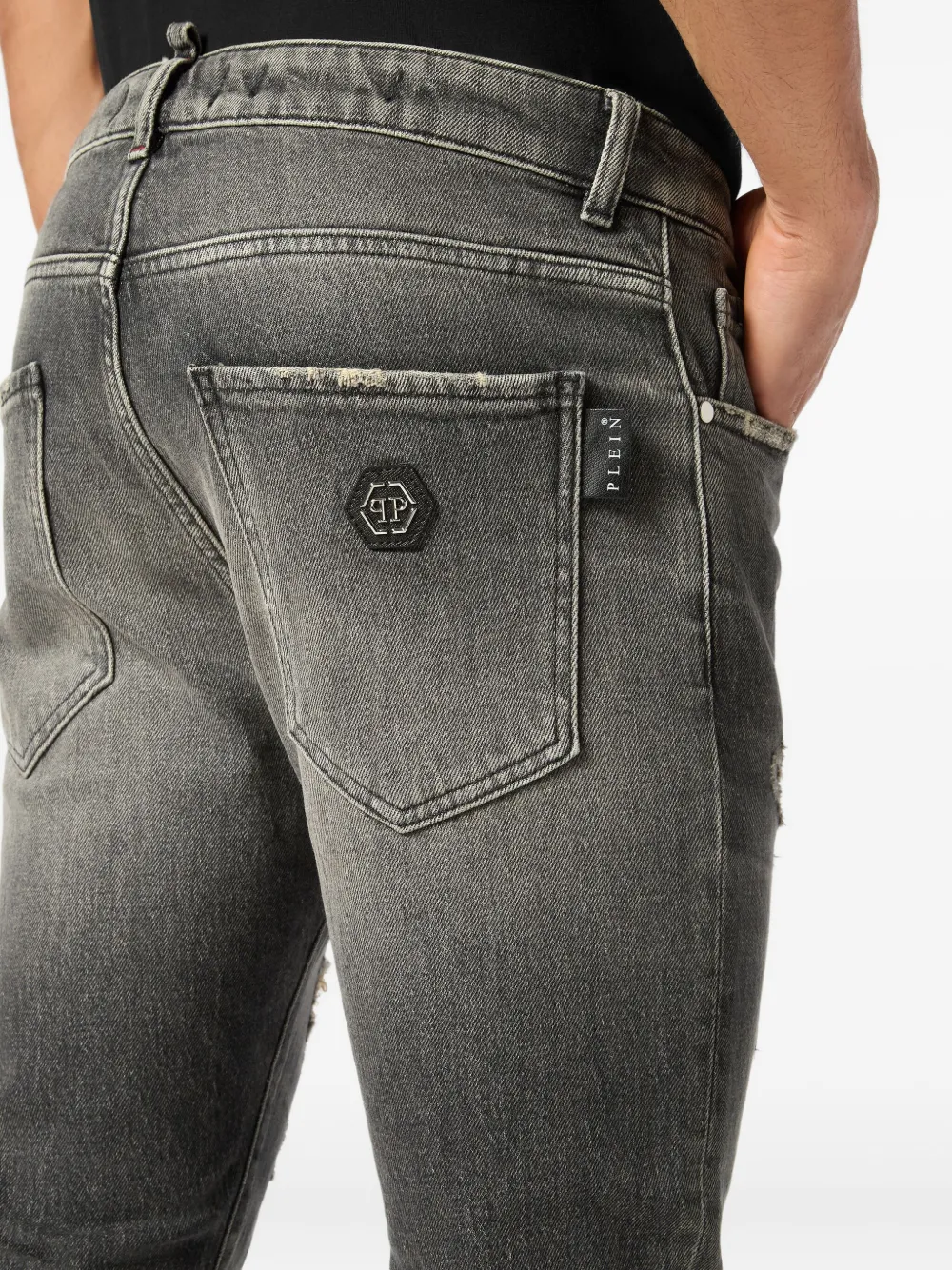 Philipp Plein distressed skinny jeans Grijs