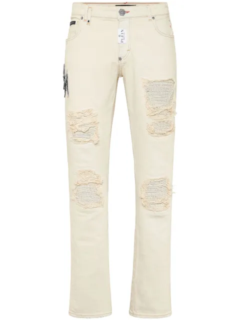 Philipp Plein logo-patch jeans