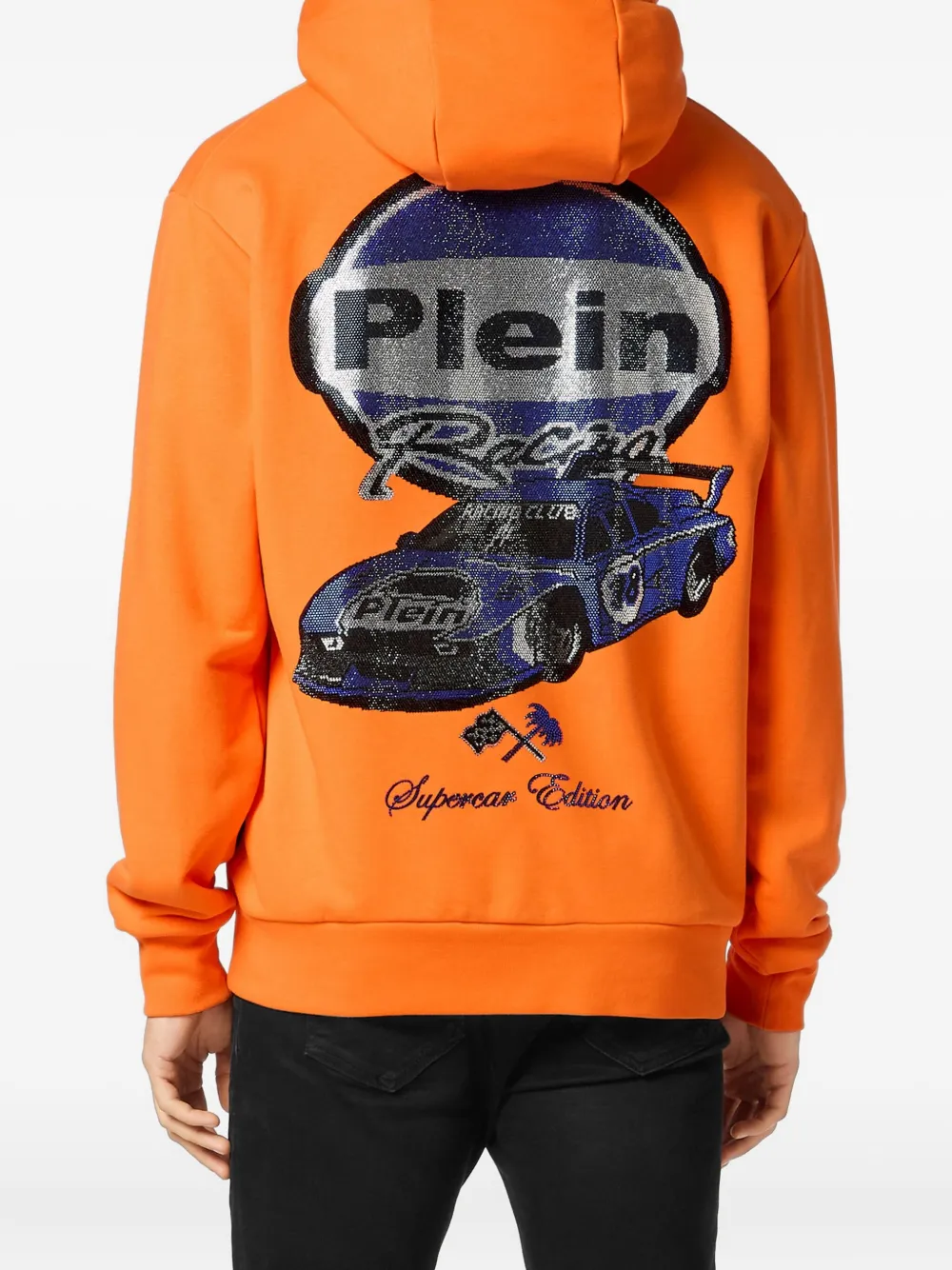 Philipp Plein Hoodie met raceauto-patch Oranje