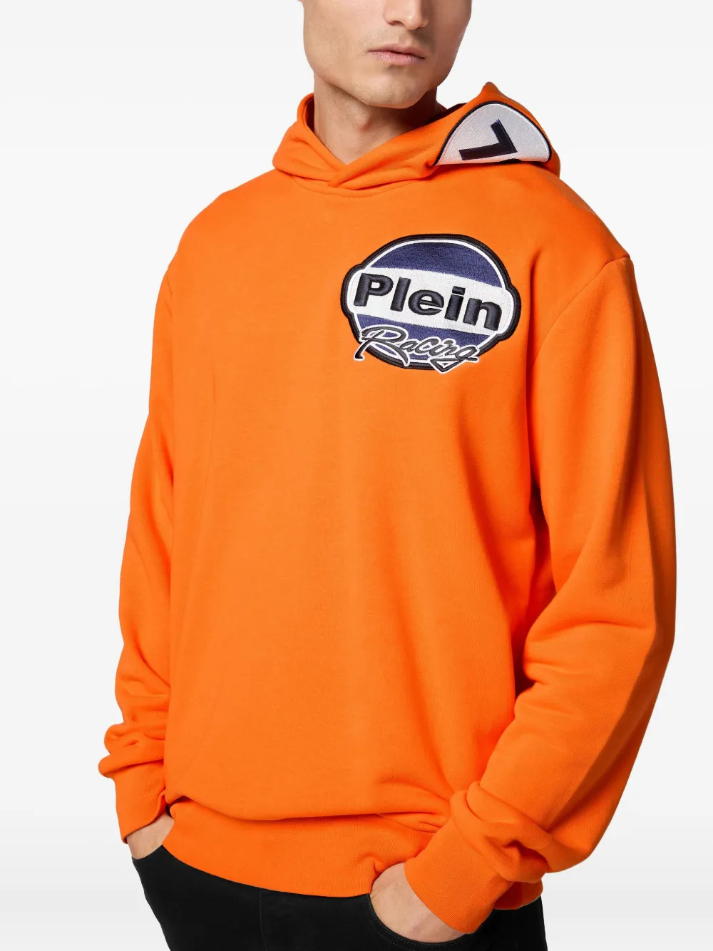 Philipp Plein Hoodie met raceauto-patch Oranje