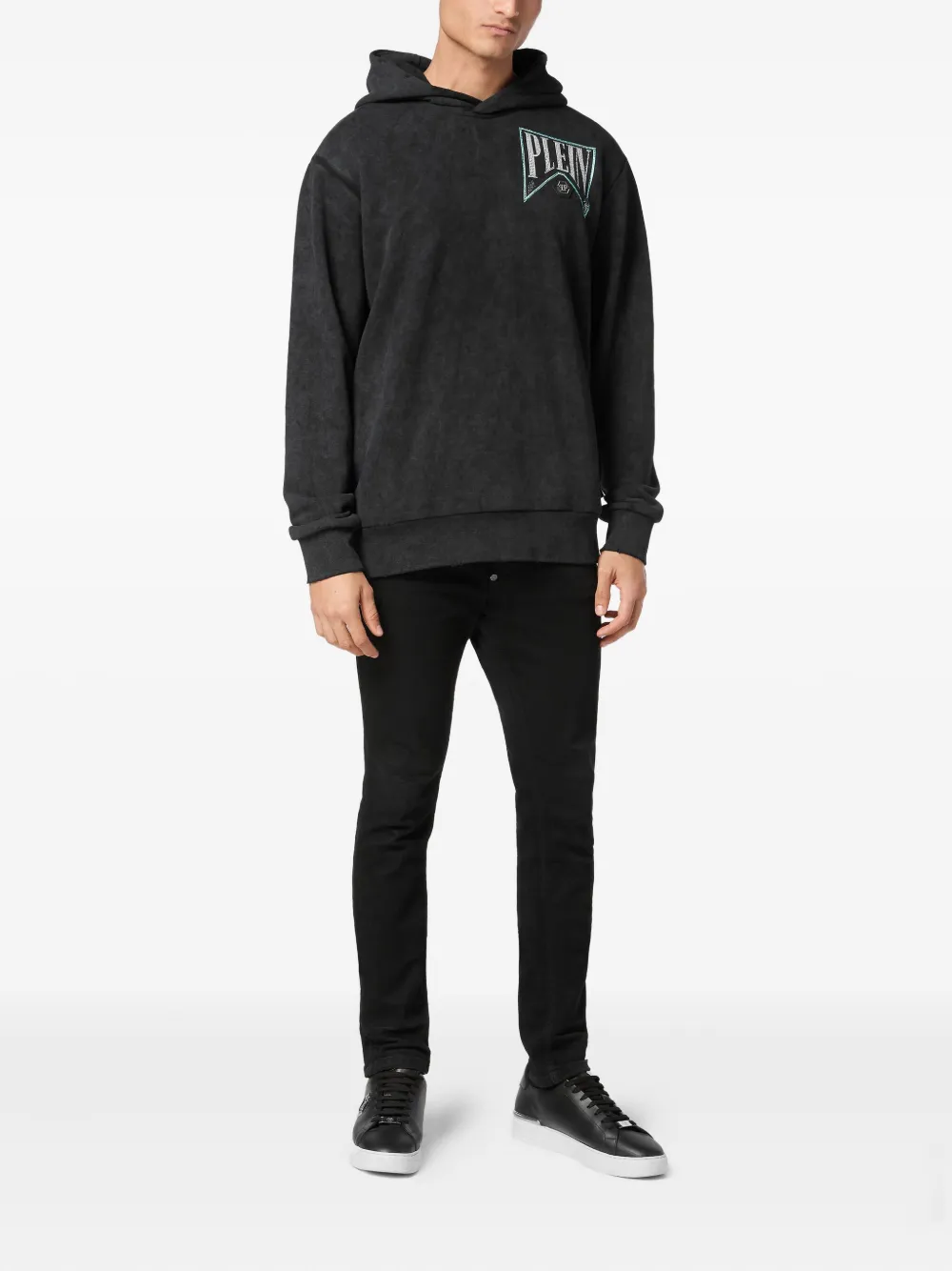 Philipp Plein jersey hoodie - Zwart