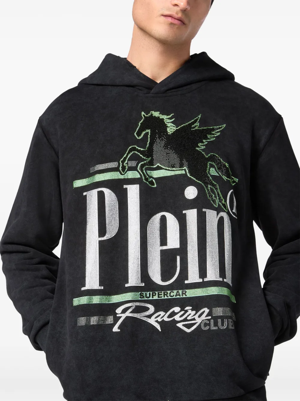 Philipp Plein Racing Club hoodie Zwart