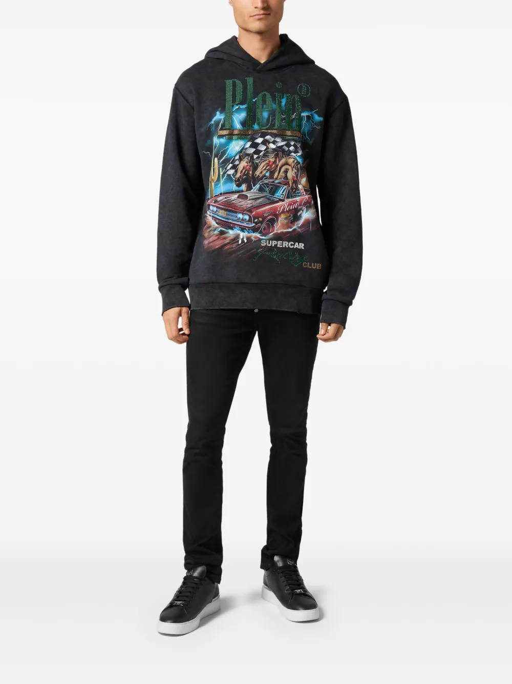 Philipp Plein Racing Club hoodie - Zwart