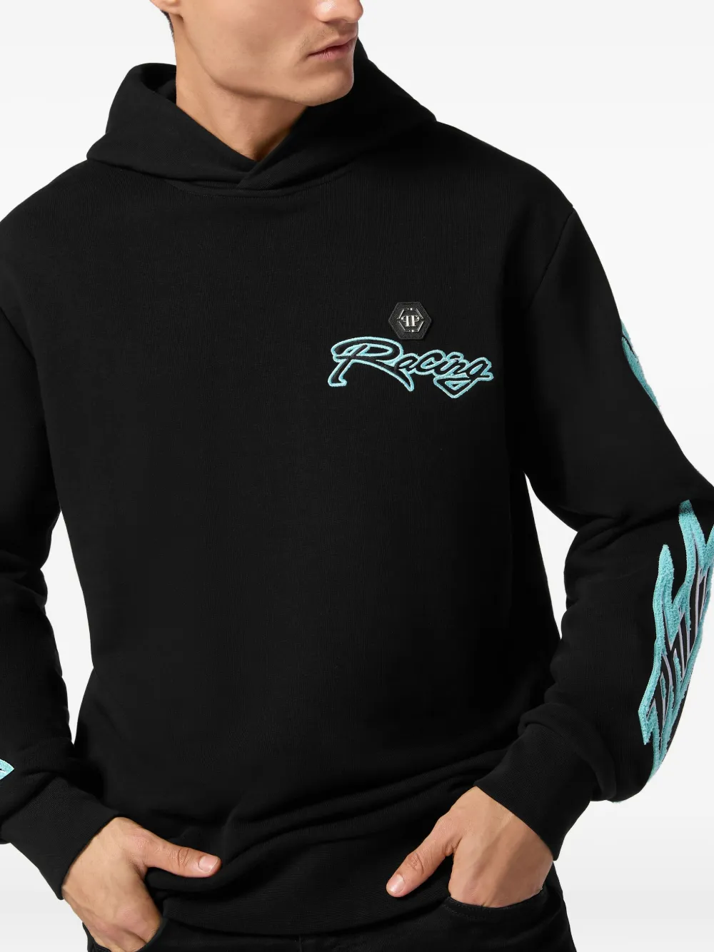Philipp Plein Racing Club hoodie Zwart