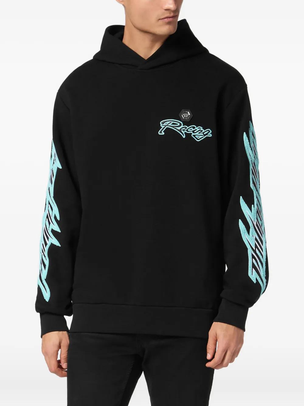 Philipp Plein Racing Club hoodie Zwart