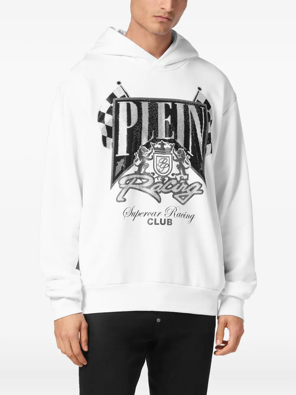 Philipp Plein Racing Club hoodie Wit