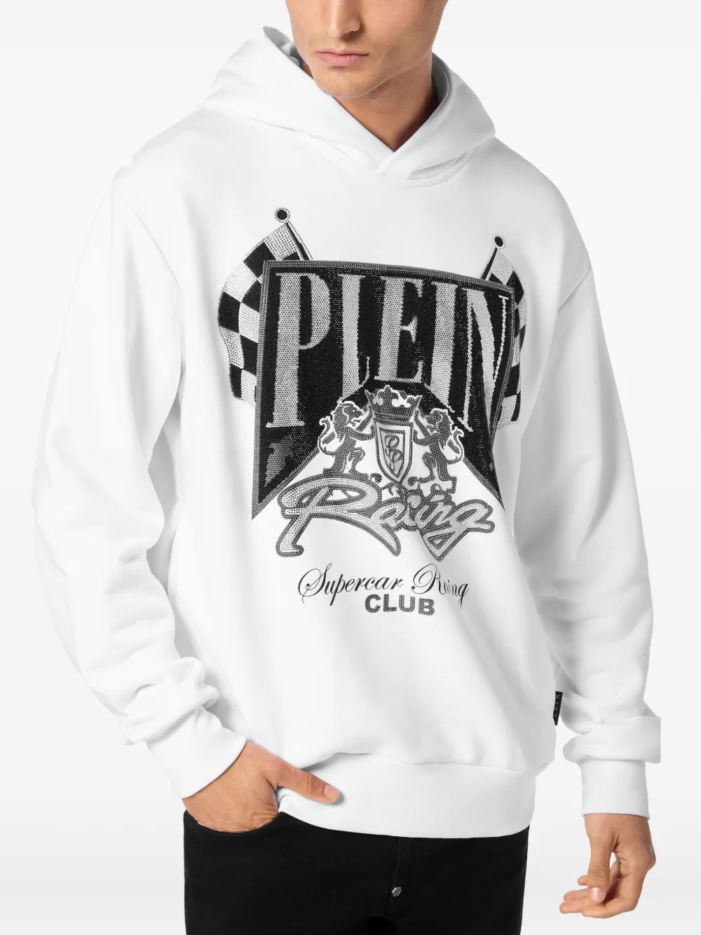 Philipp Plein Racing Club hoodie Wit