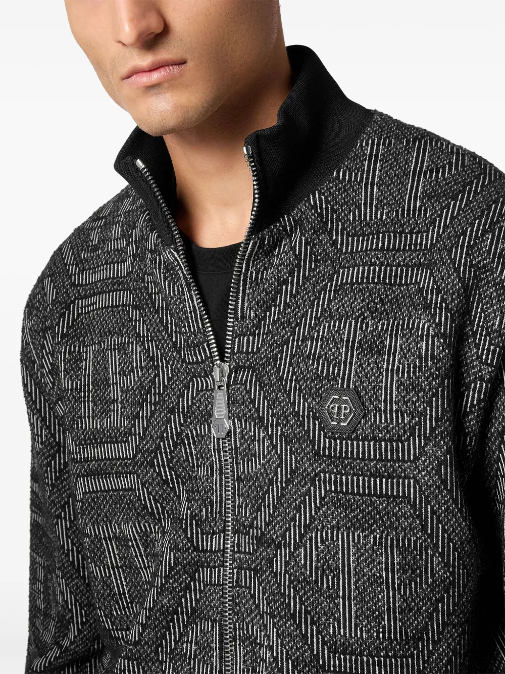 Philipp Plein Bomberjack met monogram Zwart