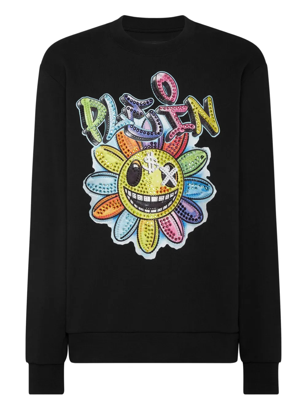 Philipp Plein Stones Smile sweater met bloemenprint Zwart