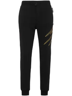 Versace スラックス Versace Jeans Couture logo-embroidered Cotton Track Pants | Black