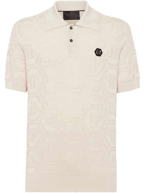 Philipp Plein jacquard monogram polo shirt