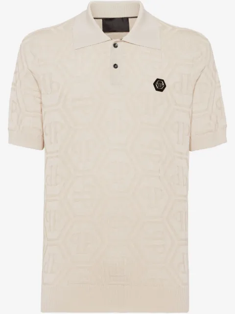 Philipp Plein jacquard monogram polo shirt