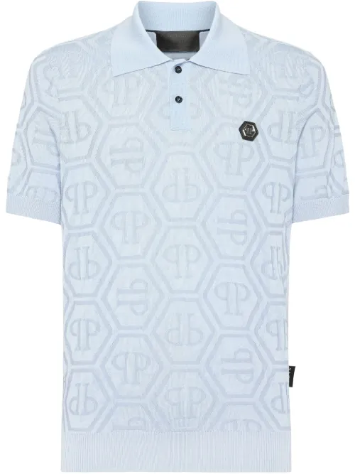 Polo à logo en jacquard - Philipp Plein - Modalova