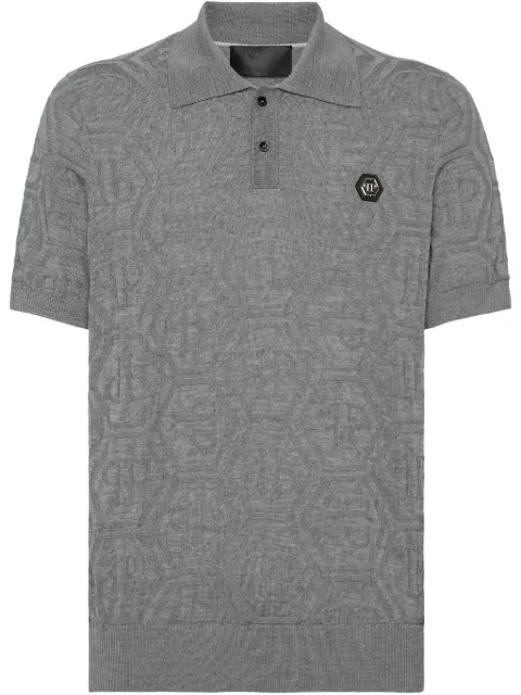 Philipp Plein monogram-jacquard polo shirt