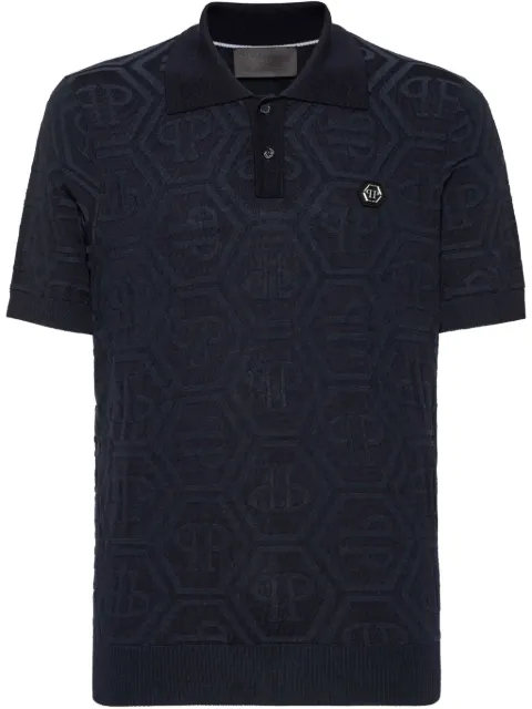 Philipp Plein polo à logo en jacquard