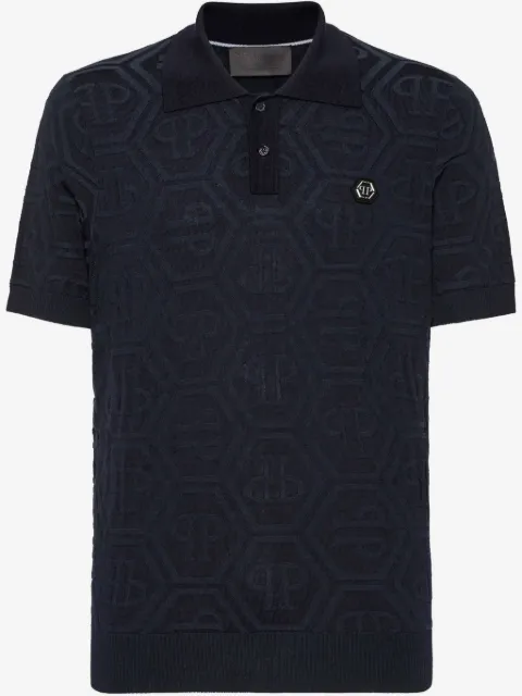 Philipp Plein monogram-jacquard polo shirt