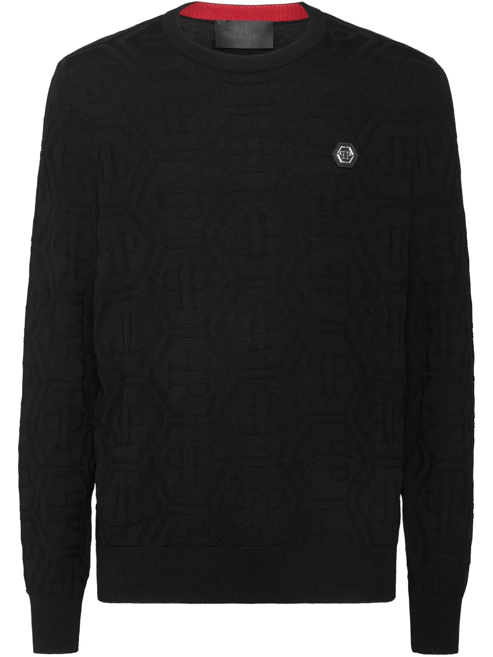 Philipp Plein Sweater met logopatch Zwart