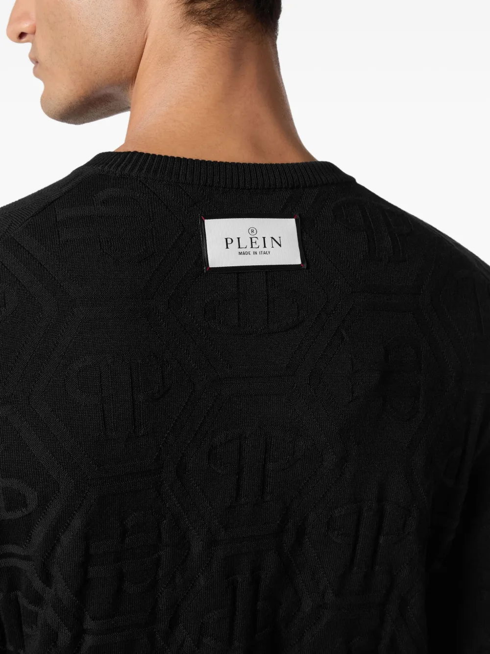 Philipp Plein Sweater met logopatch Zwart