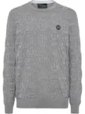 Philipp Plein logo-patch jumper - Grey