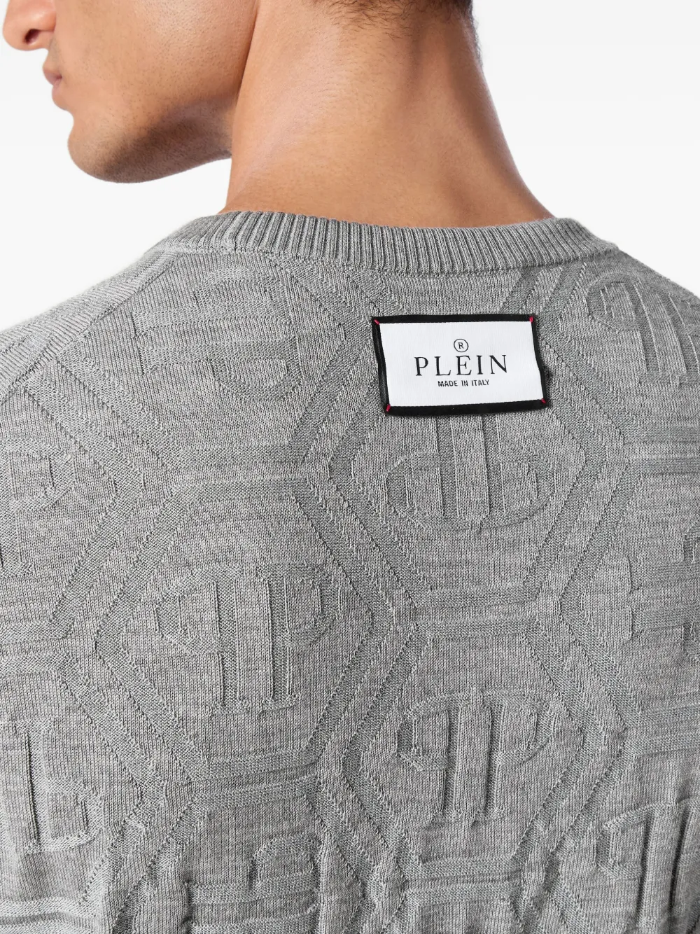 Philipp Plein Trui met logopatch Grijs