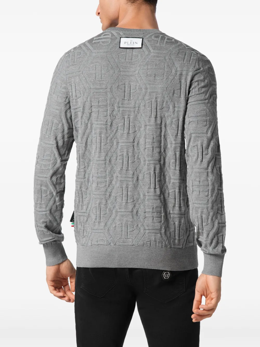Philipp Plein Trui met logopatch Grijs
