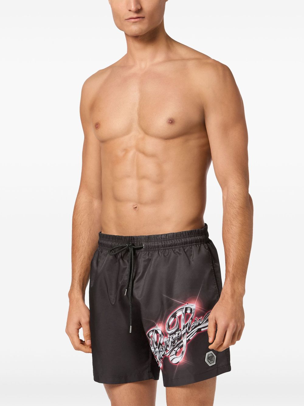 Philipp Plein printed swim shorts - Zwart