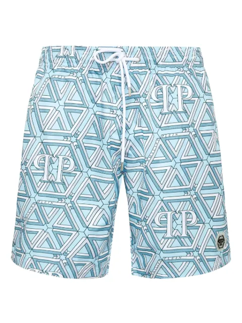 Philipp Plein shorts de playa con monograma