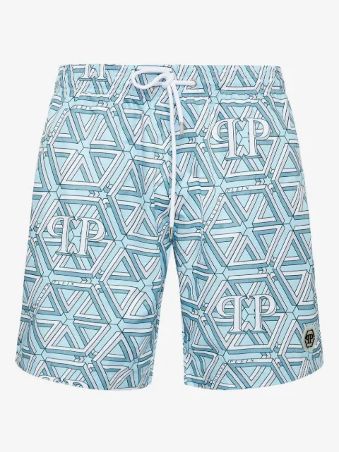 Philipp Plein monogram swim shorts